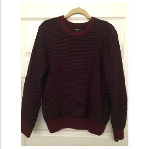 Maroon and navy marled sweater